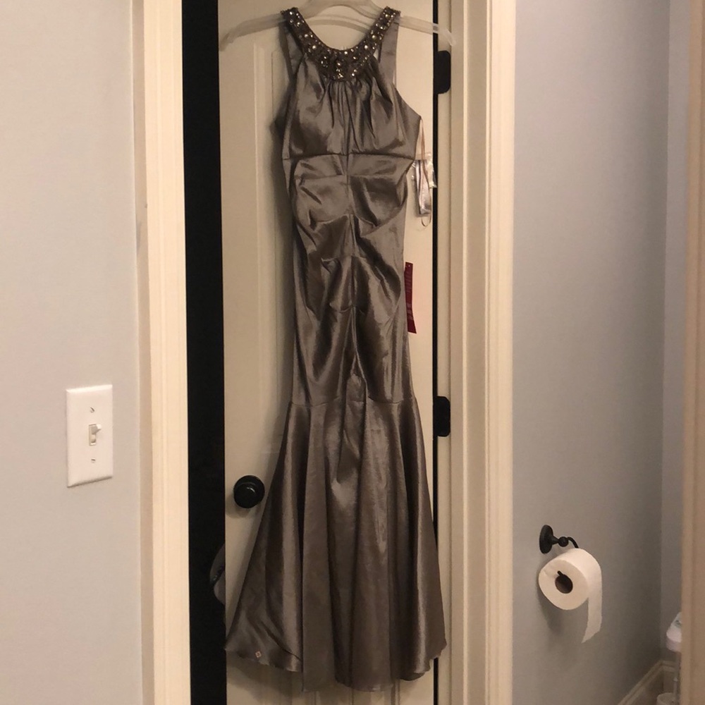 Taupe soirée dress